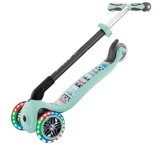 Самокат GLOBBER go up deluxe fantasy lights мятный 647-206