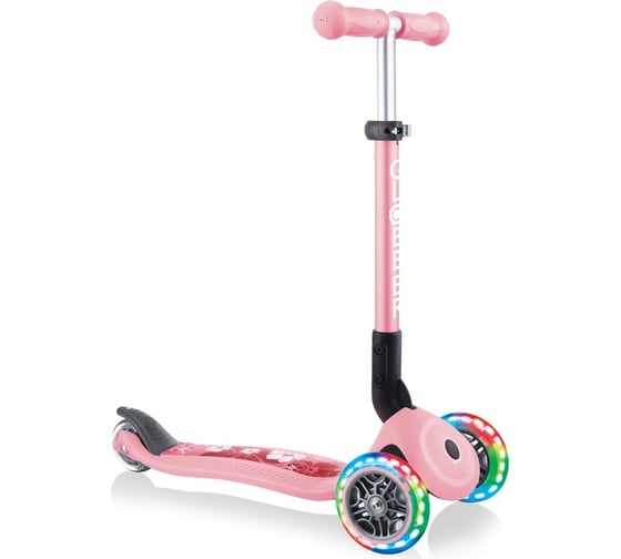 Самокат GLOBBER junior foldable fantasy lights пастельно-розовый 433-210