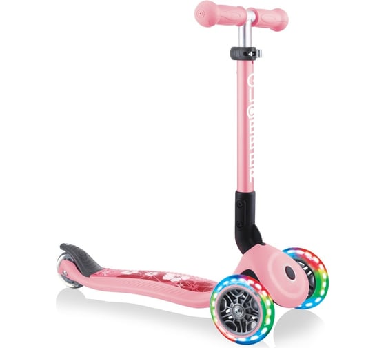 Самокат GLOBBER junior foldable fantasy lights пастельно-розовый 433-210