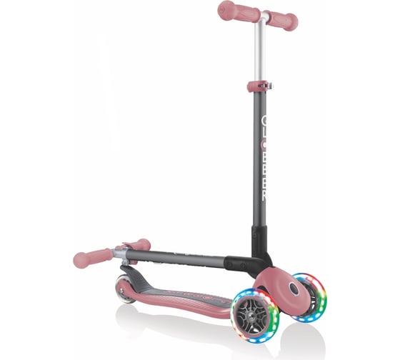 Самокат GLOBBER primo foldable lights пастельно-розовый 432-210-2