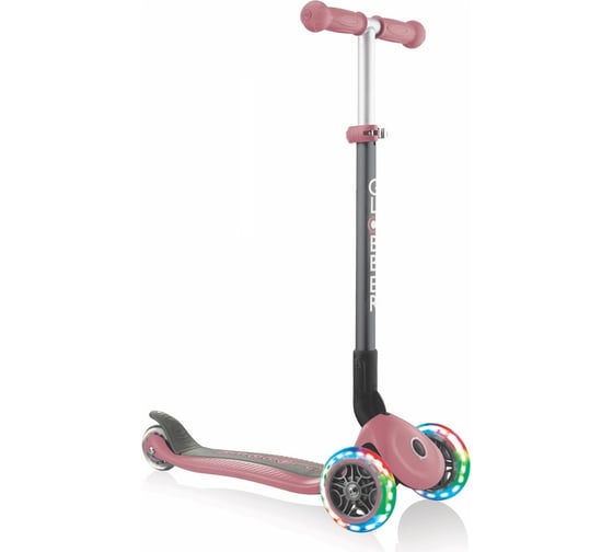 Самокат GLOBBER primo foldable lights пастельно-розовый 432-210-2