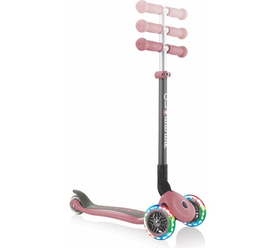 Самокат GLOBBER primo foldable lights пастельно-розовый 432-210-2