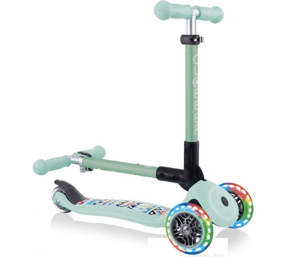 Самокат GLOBBER junior foldable fantasy lights мятный 433-206
