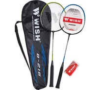 Набор для бадминтона WISH Steeltec 216 2 ракетки + 2 волана, зеленый/синий УТ-00018343