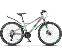 Велосипед STELS navigator-610 d 26" v010, размер рамы 14", серый/зеленый, 2021г lu093801 LU088299