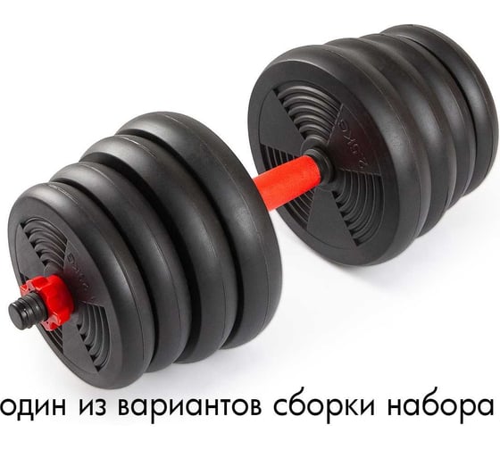 Набор гантелей со штангой и гирями Calviano 6 в 1 trex sport, 30 кг 2071100010068