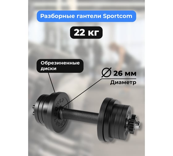 Разборная гантель BARFITS Sportcom d26, 22 кг, вариант №1 1181160774