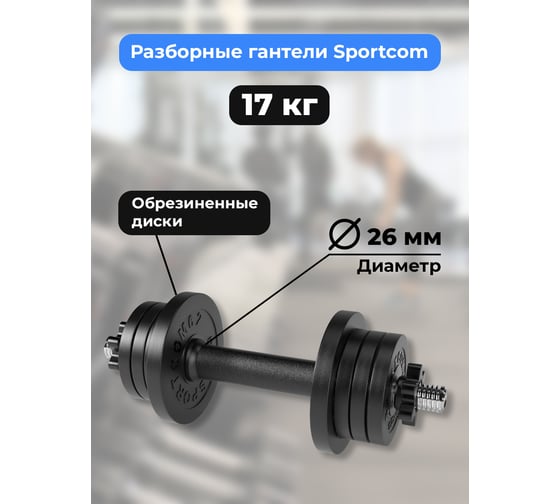 Разборная гантель BARFITS Sportcom d26, 17 кг, вариант №1 1181160769