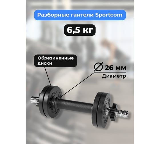 Разборная гантель BARFITS Sportcom 6.5 кг, 26 мм гсп6.5