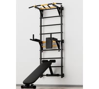 Шведская стенка c турником BARFITS new age s3 без опоры на пол, турник 3 хвата, черный 4607120459448