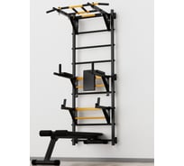 Шведская стенка c турником BARFITS new age s4 без опоры на пол, турник 3 хвата, черный 4607120459452