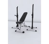 Комплект BARFITS стойка для штанги new age 3.0 + скамья для жима регулируемая, черно-белая сснэ5