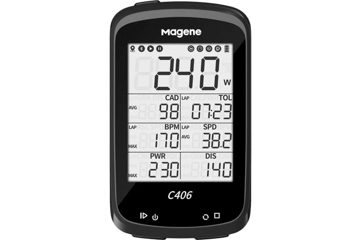 Велокомпьютер Magene C406 ГЛОНАСС/GPS, 37 функций MGNBT406