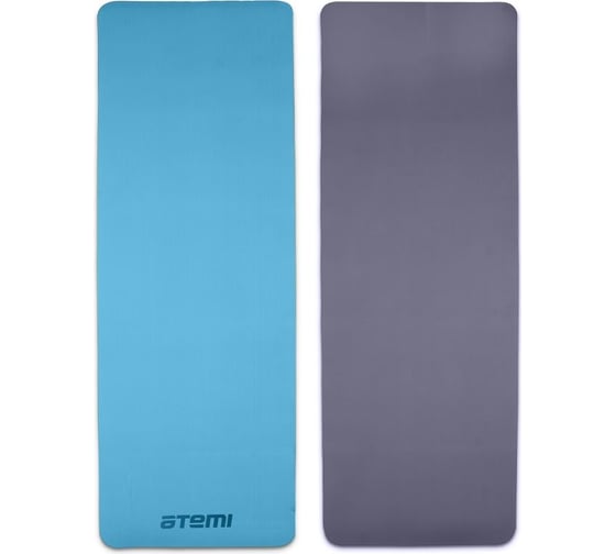 Коврик для йоги и фитнеса ATEMI AYM13B, TPE, 173x61x0.4 см, серо-голубой 00-00007746