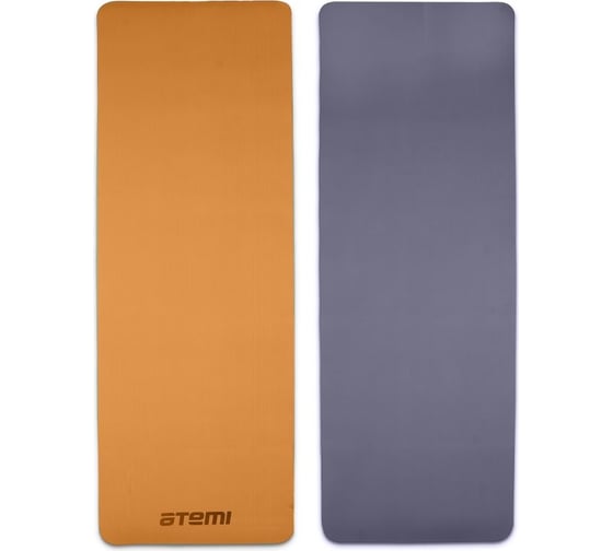 Коврик для йоги и фитнеса ATEMI AYM13С, TPE, 173x61x0.4 см, серо-оранжевый 00-00007747