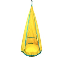 Одноместные круглые качели-гамак BELON familia, принт SUNFLOWER, цвет желтый КА-001-SUNFLOWER