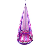 Одноместные круглые качели-гамак BELON familia Flowers Ка-001-Flowers