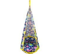 Одноместные круглые качели-гамак BELON familia КА-001-РОМАШКИ