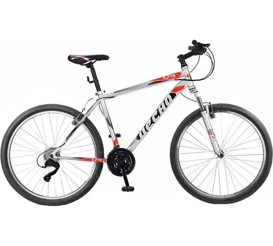 Велосипед Десна 2710 v диаметр колес 27.5", f010, размер рамы 19", серебристый/красный, 2021, lu095733 LU090573