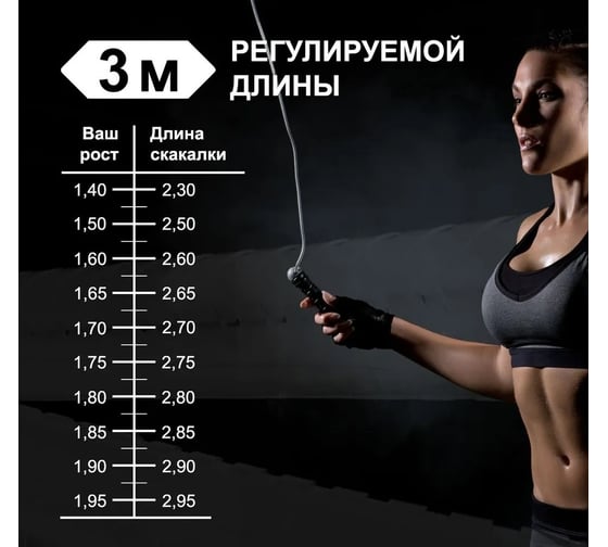 Универсальная скакалка c металлополимерным тросом FORTIUS 3 м, красная H210401-3LR
