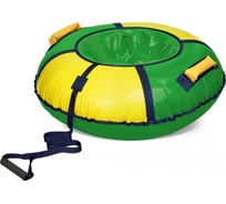 Надувная ватрушка (тюбинг) с автокамерой, 95 см, "Классик" зеленый/желтый Nika ТБ1К-95/ЗЖ2