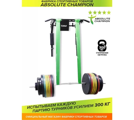 Турник Absolute Champion ЭлитСпорт черный с черными ручками АЧ 9322