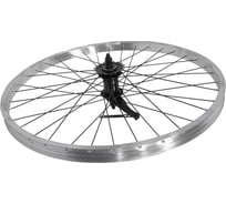 Заднее колесо Black Aqua диаметр 28", одинарный алюминиевый обод, гайки, ножной тормоз WSF-28R