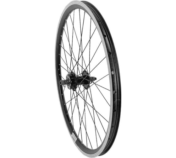 Переднее колесо Black Aqua диаметр 24", двойной алюминиевый обод, гайки, D-brake WSM-24FD