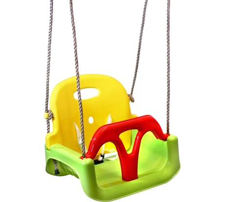 Подвесные пластиковые качели MoyDvor мойдвор безопасные, со спинкой для малыша, три в одном G004132