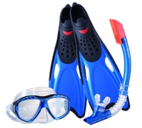Комплект для плавания: маска + трубка + ласты WAVE синий, р.40-41 MSF-1396S25BF71