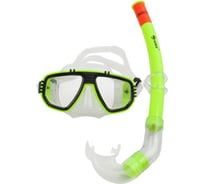 Комплект для плавания: маска + трубка WAVE черно-зеленый MS-1313S5_ н