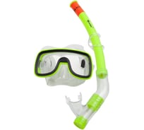 Комплект для плавания: маска + трубка WAVE черно-салатовый MS-1319S6_н
