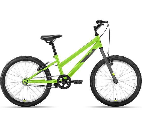 Велосипед ALTAIR MTB HT 20 LOW, диаметр колес 20, 1 скорость, размер рамы 10.5, 2022, ярко-зеленый/серый IBK22AL20084