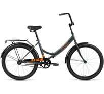 Велосипед ALTAIR CITY 24, диаметр колес 24, 1 скорость, размер рамы 16, 2020-2021, темно-серый/оранжевый RBKO1C141002