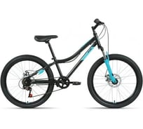 Велосипед ALTAIR 24 FORWARD MTB HT 2.0 DISK, 6-скоростей, 2022, рама 12, черный/бирюзовый IBK22AL24094