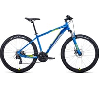 Велосипед FORWARD APACHE 27.5, 2.0 DISK, 2022, рама 21, синий/зеленый RBK22FW27334