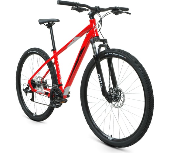 Велосипед FORWARD APACHE 29, 2.2 DISK, 2022, рама 21, красный/серебристый RBK22FW29461