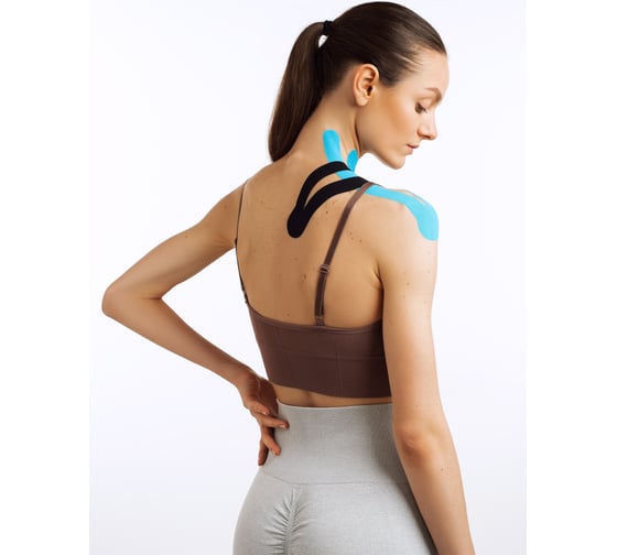 Кинезиотейп Shark fit 5 см, голубой G0202