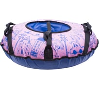 Надувная ватрушка тюбинг ТяниТолкай Розовый Город 65 см, с автокамерой 76512
