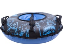 Надувная ватрушка тюбинг ТяниТолкай Синий Город 65 см, с автокамерой 76506