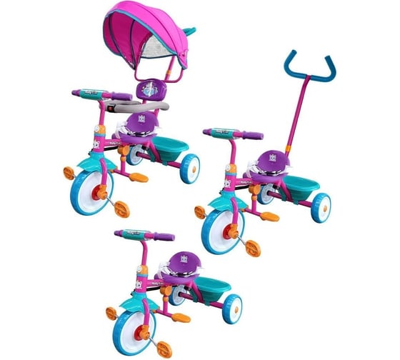 Велосипед Moby Kids Принцесса, 3 в 1, 9x7, EVA, розовый 649243