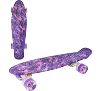 Скейтборд-пенниборд X-match пластик, 56.5x14.5 см, PU колеса 5.6 см, со светом, подвеска алюминий 649108
