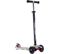 Самокат Black Aqua MG014 светящиеся колёса, цветы 2000999792649