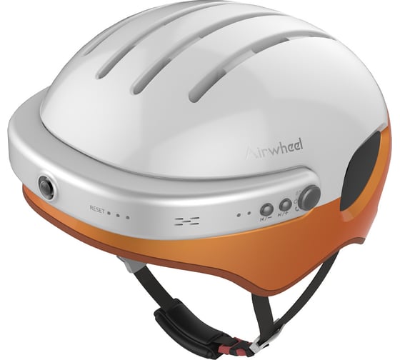 Шлем с камерой Airwheel белый с оранжевым, размер L AW C5-WHITE-ORANGE-L