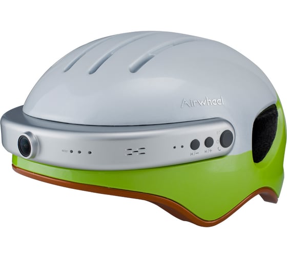 Шлем с камерой Airwheel белый с зеленым, размер L C5 AW C5-WHITE-GREEN-L