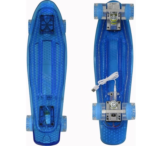 Пенниборд Black Aqua SK-2206PCD синий с подсветкой 2000999793479 1