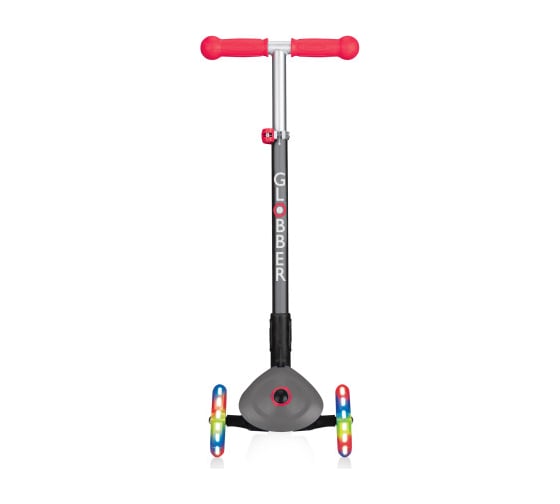 Самокат GLOBBER primo foldable lights черно-красный 432-120-2