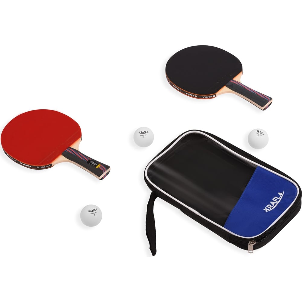 Набор для настольного тенниса Krafla ракетки 2шт, мяч 3шт, чехол, 1000 ...