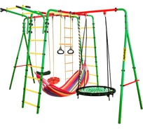 Спортивно-игровой комплекс Kampfer Wunder Sommer Гнездо большое зеленое красная лиана, красный гамак K10388005