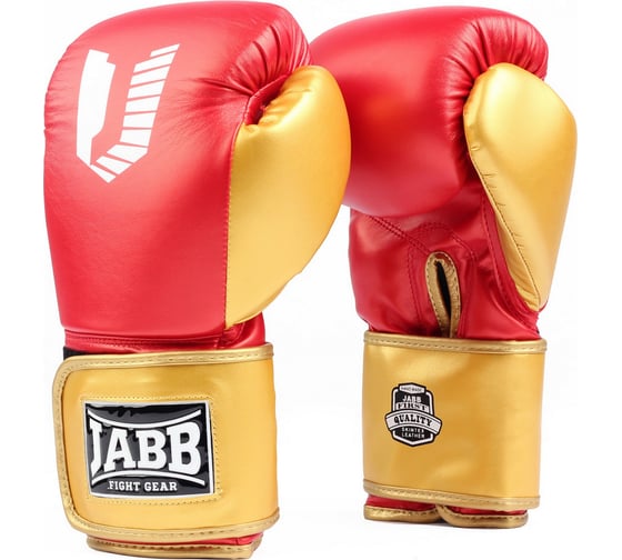Боксерские перчатки из искусственной кожи Jabb je-4081/us ring красные/золото 10ун 4690222172935 1